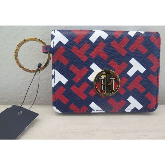 Tommy Hilfiger 69J5888 Multi Signature Logo ID/Credit Card Holder w/Keyring $68+ - Picture 3 of 5